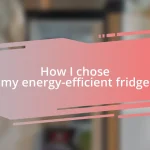 How I chose my energy-efficient fridge