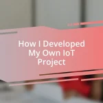 How I Developed My Own IoT Project