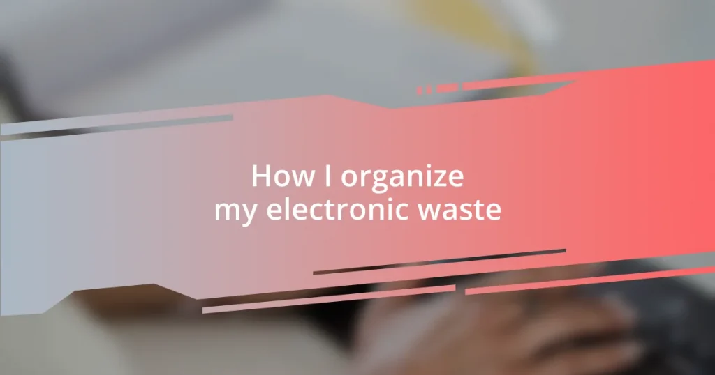 How I organize my electronic waste