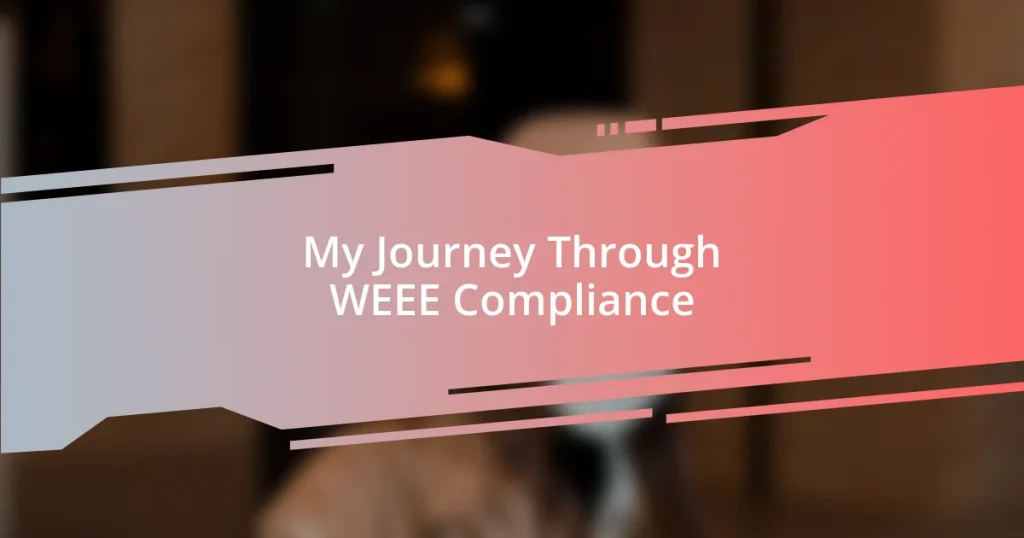 My Journey Through WEEE Compliance