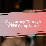 My Journey Through WEEE Compliance