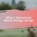 What I discovered about energy ratings