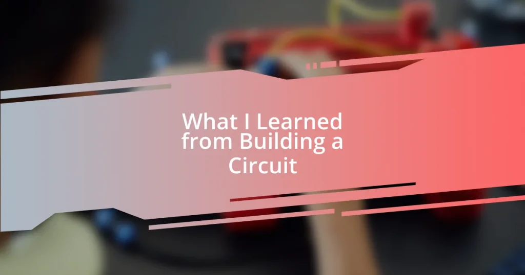 What I Learned from Building a Circuit