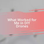 What Worked for Me in DIY Drones